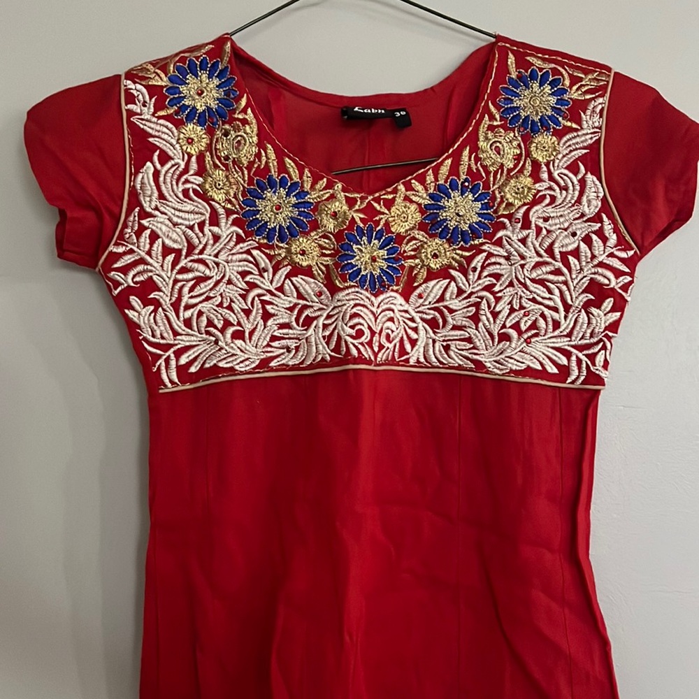 Simple red Indian top with minimal design